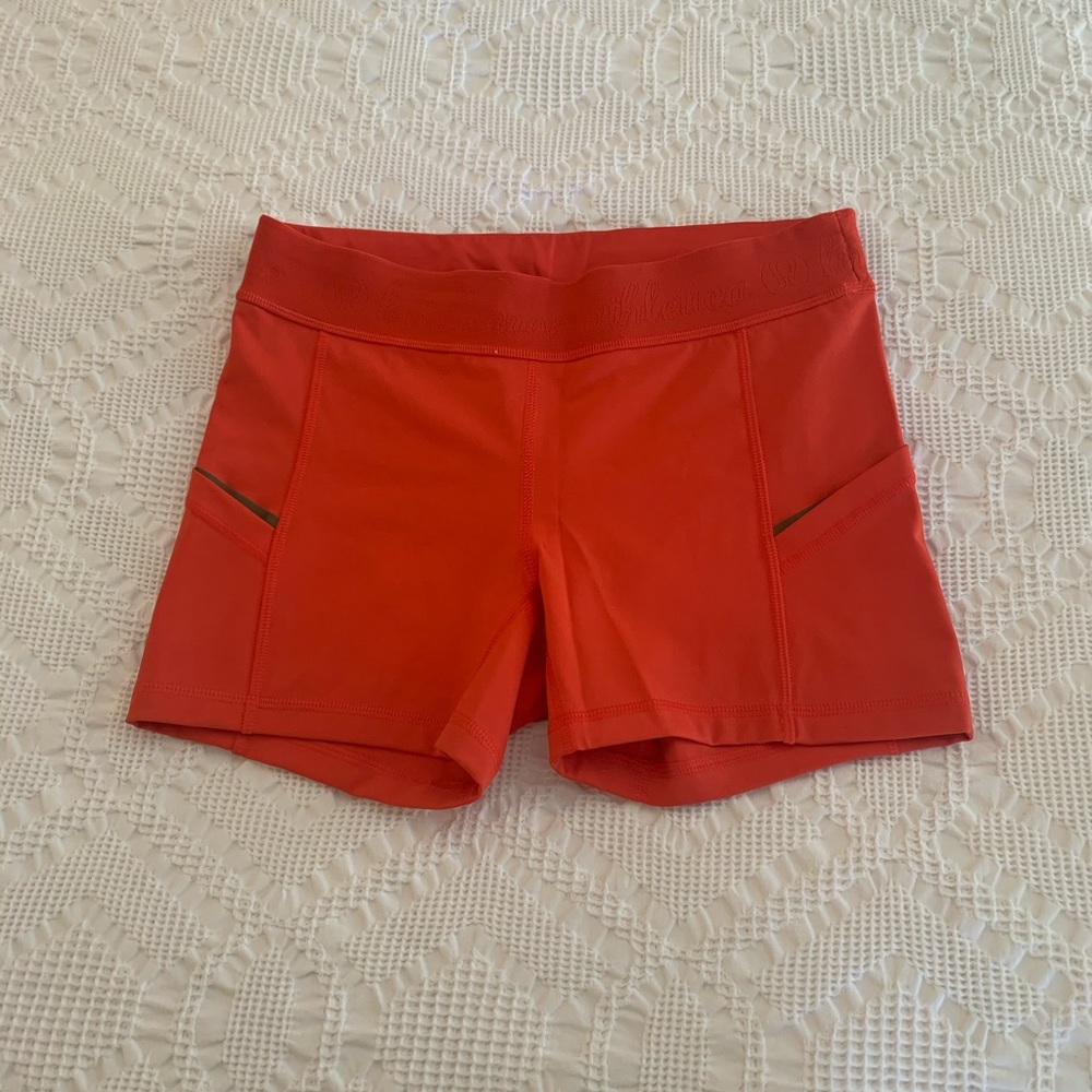 Lululemon coral/orange shorts